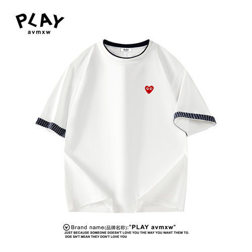 PLAYAVMXW美式撞色休闲短袖T恤