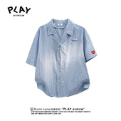 AVMXW 情侣款 官方衬衫 PLAY 2025年夏季 新款 潮牌条纹休闲时尚 衬衣