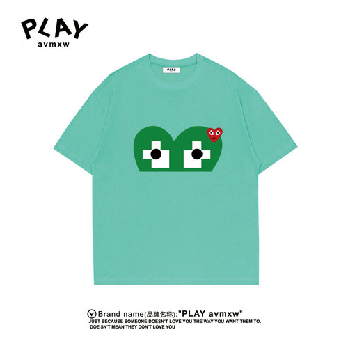 PLAYAVMXW夏季情侣爱心刺绣T恤