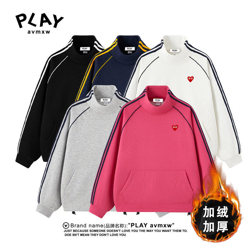 PLAYAVMXW秋冬加绒加厚立领卫衣