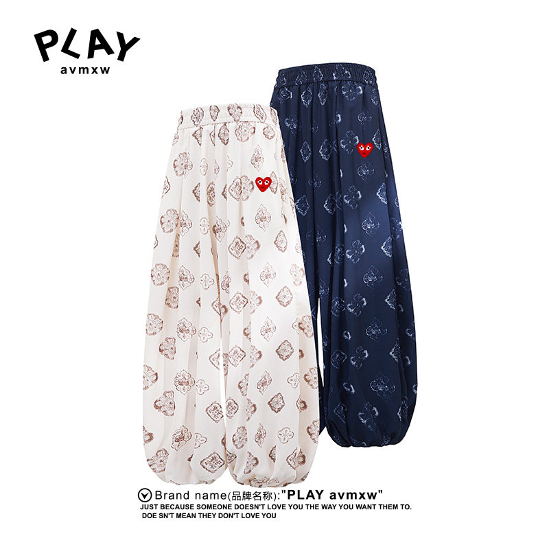 PLAYAVMXW复古印花灯笼裤慵懒风