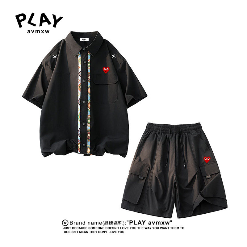 PLAYAVMXW男夏季短袖短裤套装