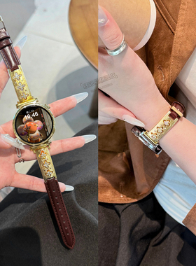 【布契拉提】适用华为GT6表带手表GT5新款watchgt5智能GT5pro镶钻拼真皮41mmGT4高级感GT3女款秋冬新款轻奢