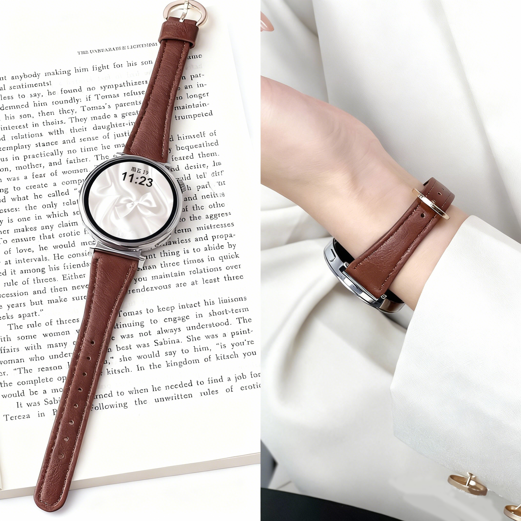 适用华为GT6真皮表带高端女士款