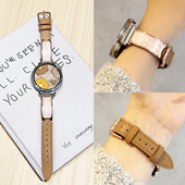 鎏金手镯 适用华为GT6手表表带WATCH GT5鎏金手镯GT6 5PRO腕带gt4金属拼荔枝纹皮质女小众WATCH5时尚 4春夏