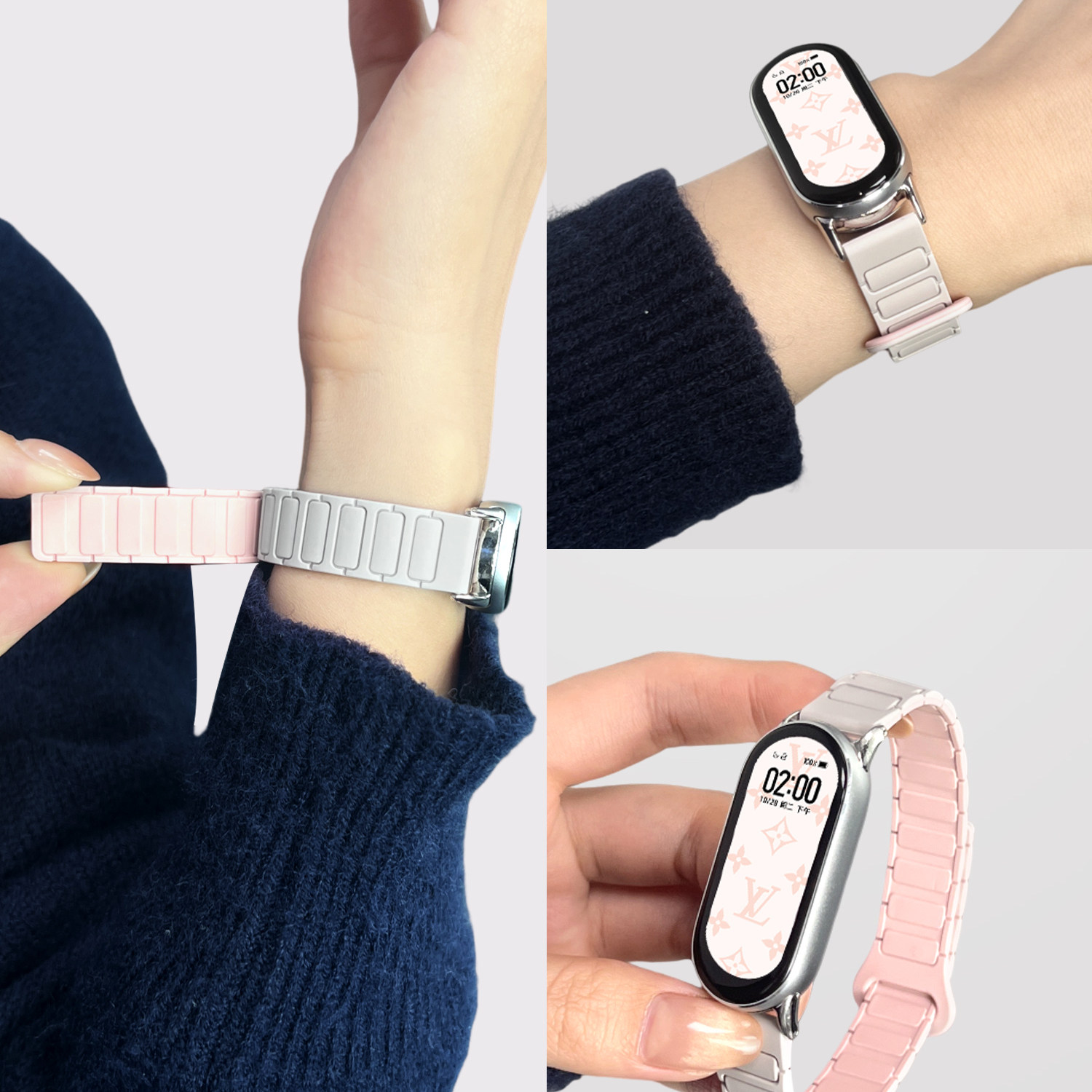 【张婧仪同款】适用小米手环10磁吸表带9硅胶手表带8腕带替换带NFC女士新款工装7智能6运动5夏季4高级感3女生