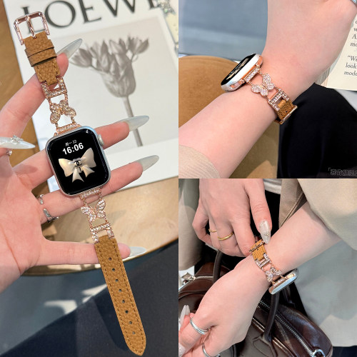 蝴蝶镶钻AppleWatch表带女款