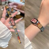 韩系女生编织高颜值系列专用十皮质百搭秋冬 原装 毛呢kitty 适用小米手环9表带10腕带8NFC高级感小众陶瓷版