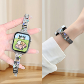 彩钻小狗 女士官方正品 适用华为手表fit4 fit3表带金属fit2线条小狗彩钻Huawei fit4腕带爆款 新款 高级感