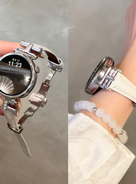 【凯旋门】适用华为GT6表带手表GT5新款watchgt5智能GT5pro镶钻拼真皮41mmGT4小众高级感GT3女款秋冬高端红色