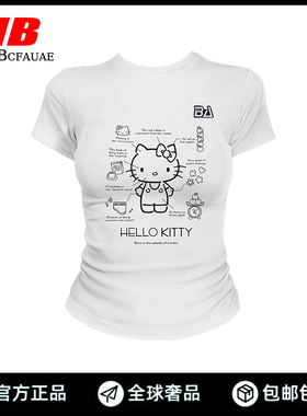 New Bcfauae NB官方正品短袖T恤女2025夏个性印花修身显瘦上衣潮