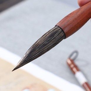 精品石罐毛笔写意国画山水竹兰行草行楷毛笔装专用善琏文星湖笔
