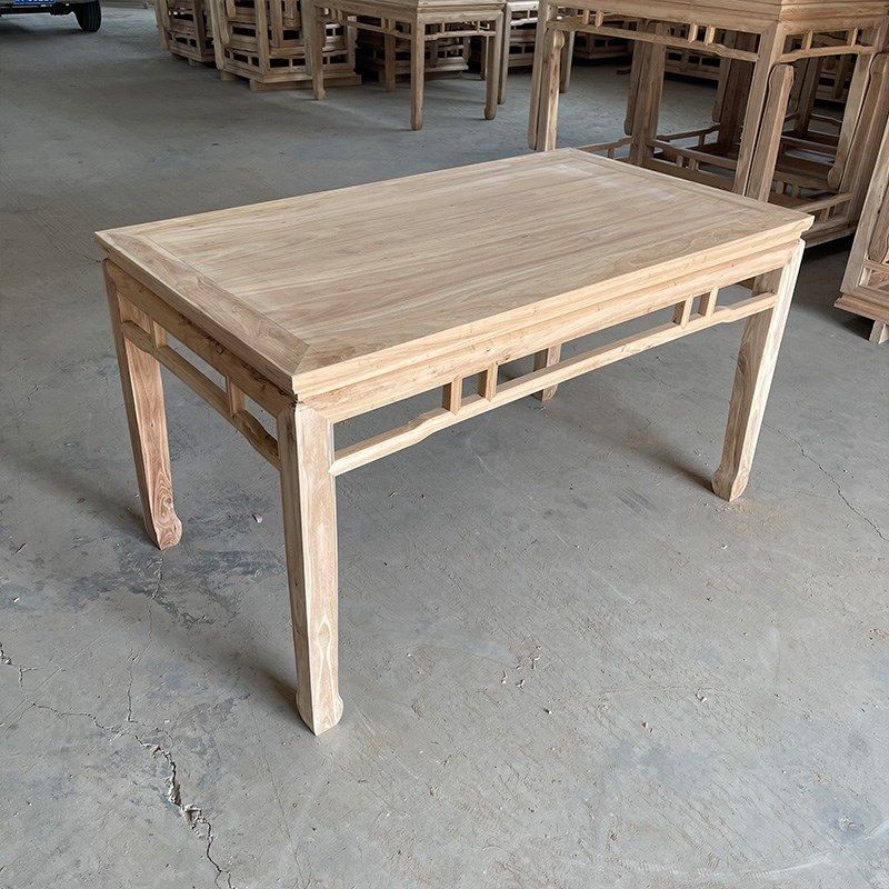 全实木长方形餐桌家用饭店老榆木家具白坯小户型吃饭桌子,住宅家具,实木餐桌,淘宝优惠券,粉丝福利购,淘宝优惠卷