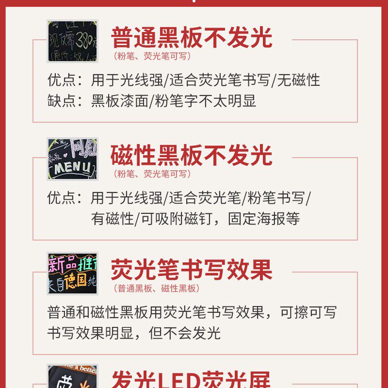黑板广告牌手写小黑板店铺用发光荧光板商用支架式门口活动展示牌