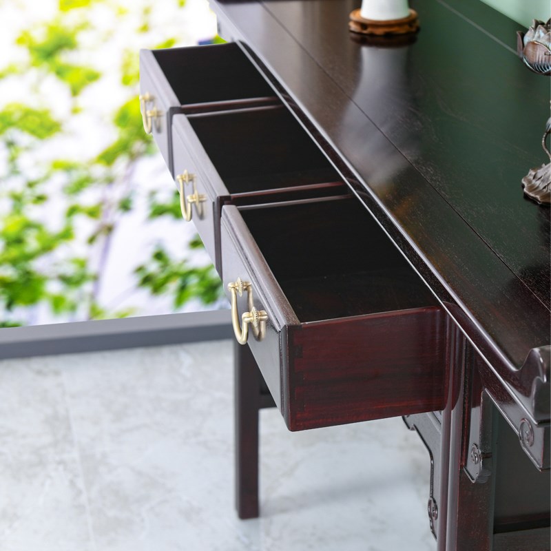 贡艺名居赞比亚血檀中式仿古条案供桌条几翘头案全实木供桌佛台