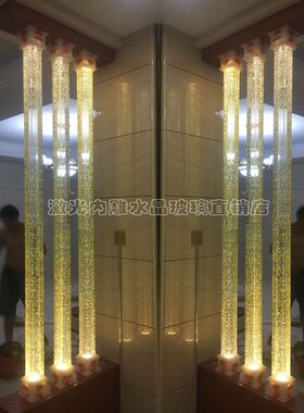 水晶柱柱气泡柱饰柱灯柱方柱子 客厅玄屏风