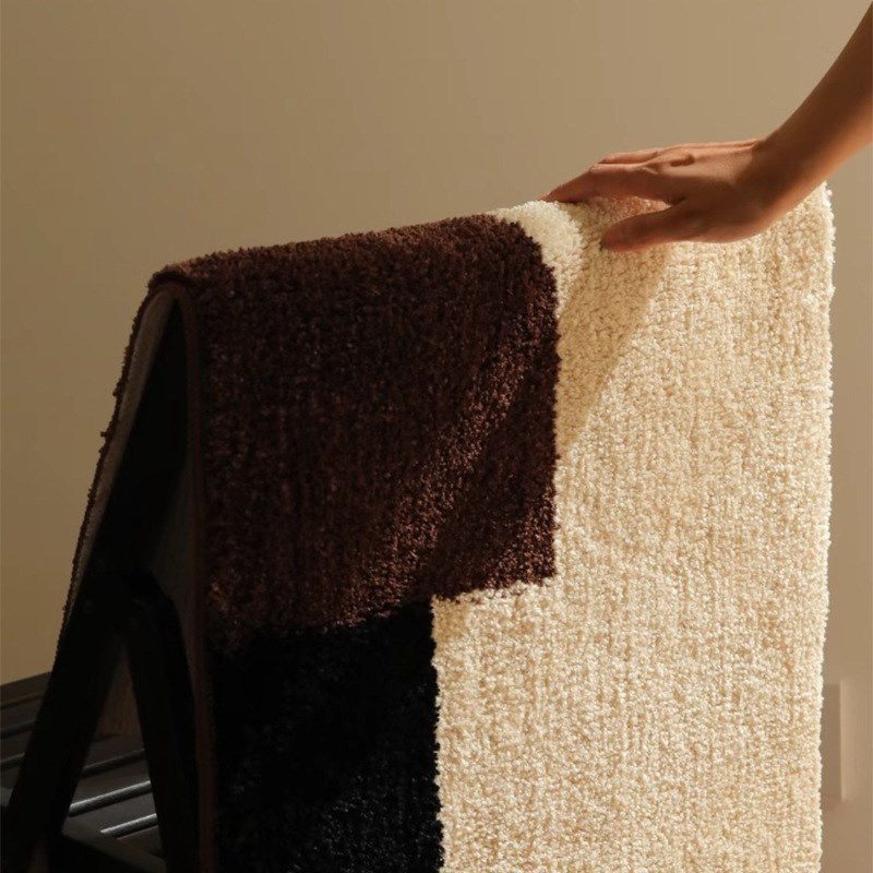 中古风地毯簇绒卧室床边毯客厅耐脏植绒垫可机洗防滑吸水地垫长条