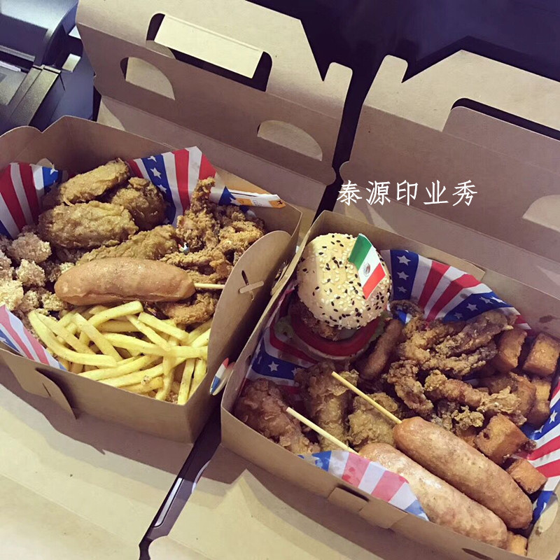 韩式炸鸡盒子手提炸鸡翅盒鸡块鸡腿烤鸡包装盒食品外卖打包盒50