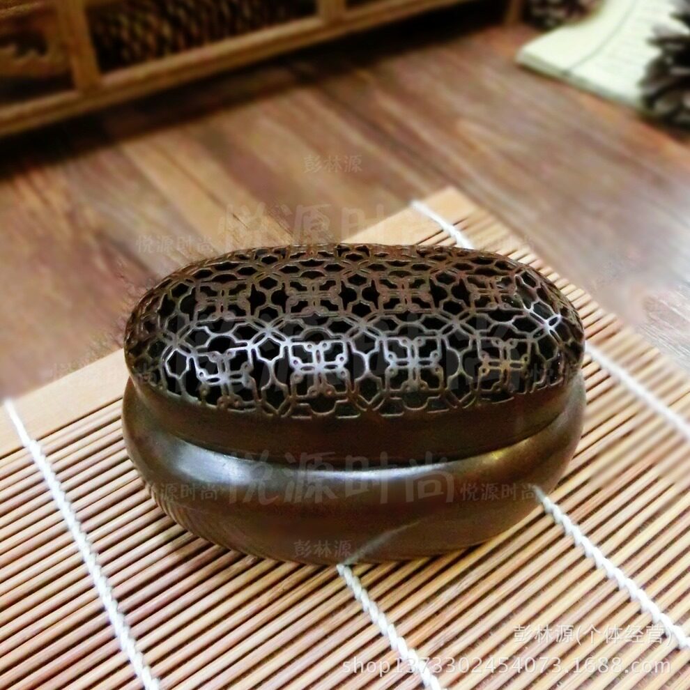 直销铜大椭圆手炉 香道品香炉香薰炉 品质紫铜檀香炉