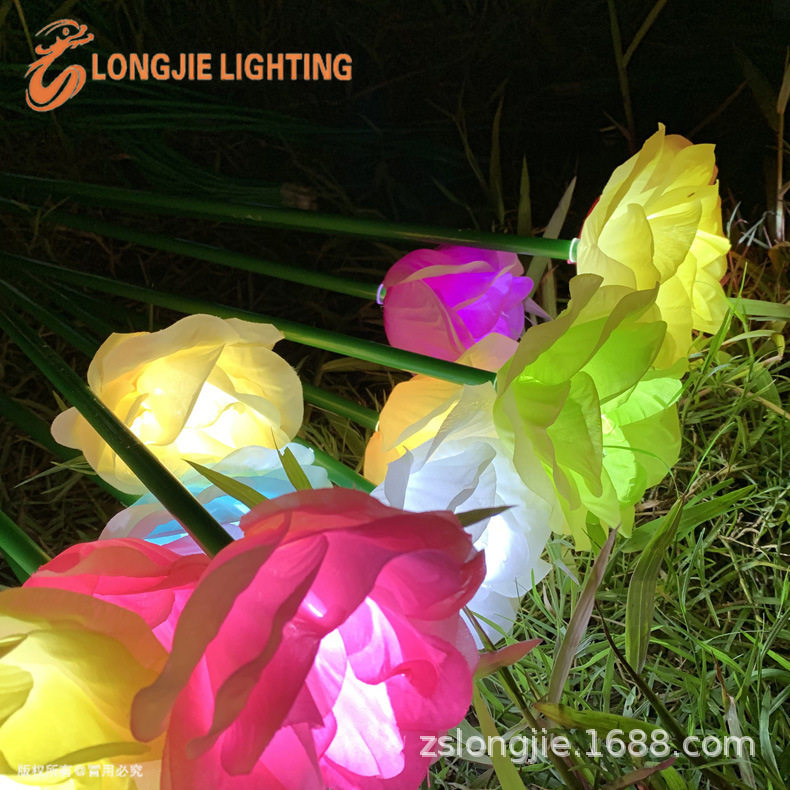 高70CM草坪地插灯led麦穗灯芦苇灯仿真玫瑰花郁金香路边插地灯