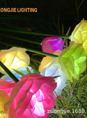 高70CM草坪地插灯led麦穗灯芦苇灯仿真玫瑰花郁金香路边插地灯