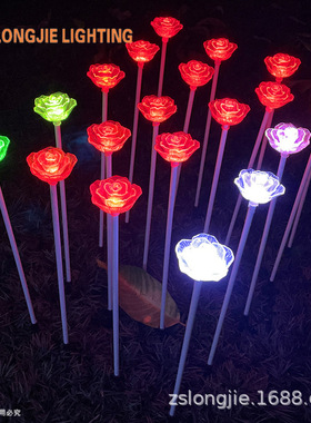H:70CMDMX512点控led玫瑰花地插灯户外工程亮化装饰草坪灯