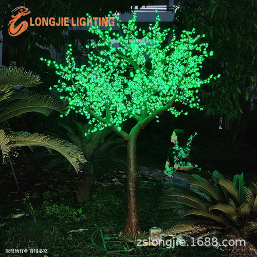3456灯 高3.5米  绿色LED仿真树灯 圣诞节日假树灯