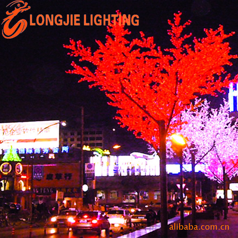 11520灯 高7米 LED发光桃树灯 铁杆景观广场灯树