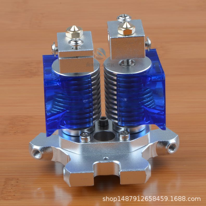 直销3D打印机配件V6双喷头挤出打印头+M4效应器铝合金全金属鱼眼