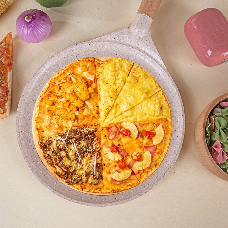 直销MGC不粘锅披萨盘 饼底烤盘家用千层平底锅6/7/8/9寸pizza盘班