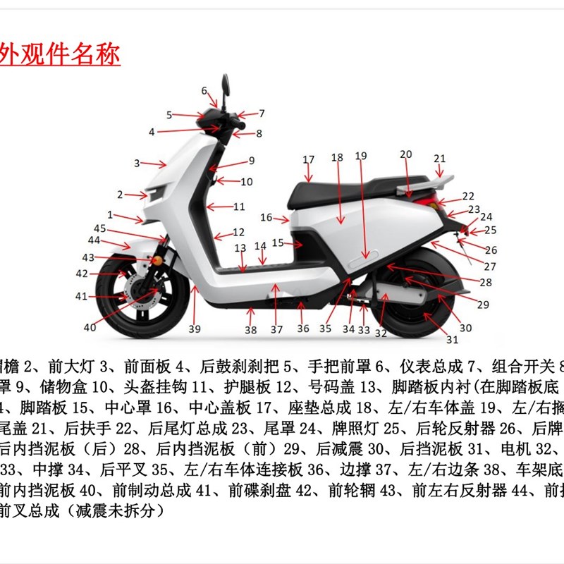小牛G6外壳/车壳大灯脚踏板护腿板前挡泥板前面板塑料板pp件黑件