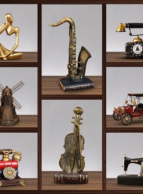 酒柜复古摆件家居欧式客厅玄关店铺电话机老物件工艺品装饰摆设