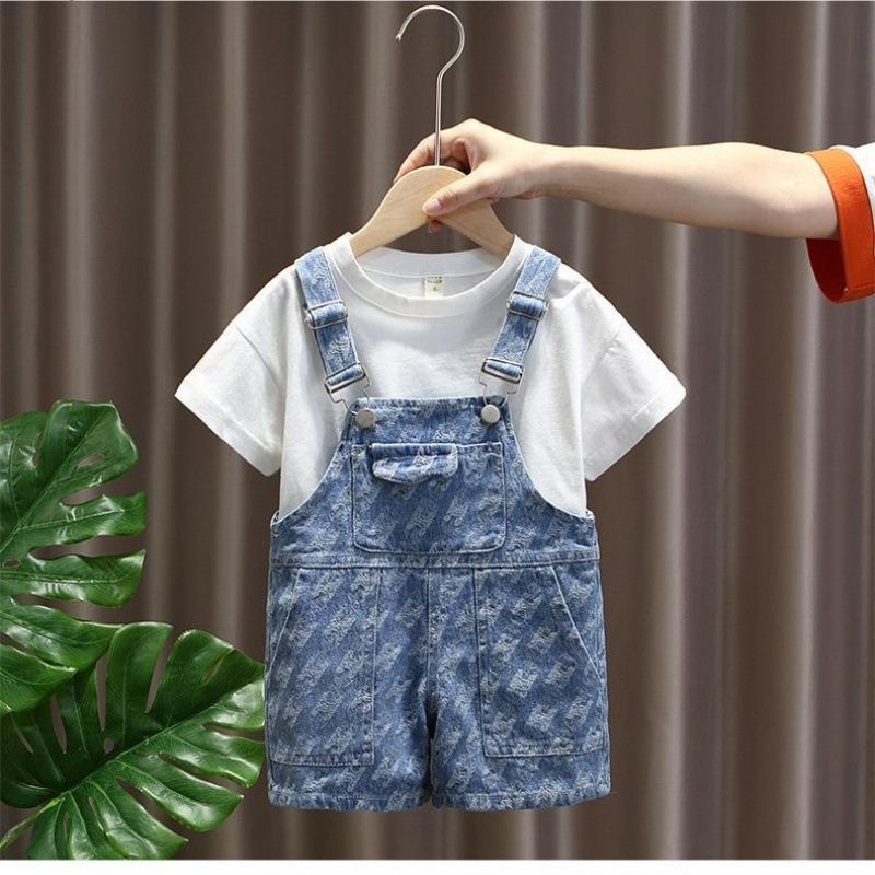 新款男童夏装婴幼儿童连体衣短袖儿童运动套装