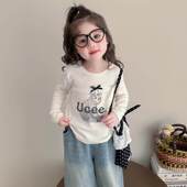 卡通长袖 T恤2025新款 儿童洋气时髦打底衫 女童春季 宝宝上衣潮t春装