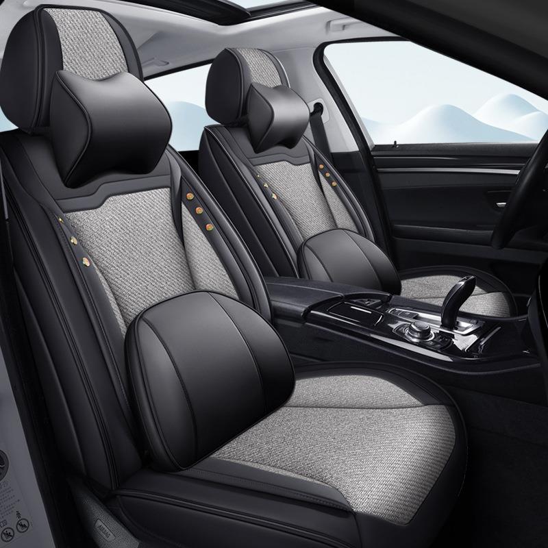 汽车坐垫四季通用座椅套飞度宝来朗逸卡通夏季冰丝座垫全包围座套