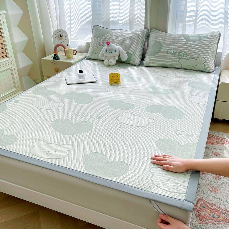 A类凉感冰豆豆凉席三件套家用可水洗空调席软席宿舍单人折叠席子