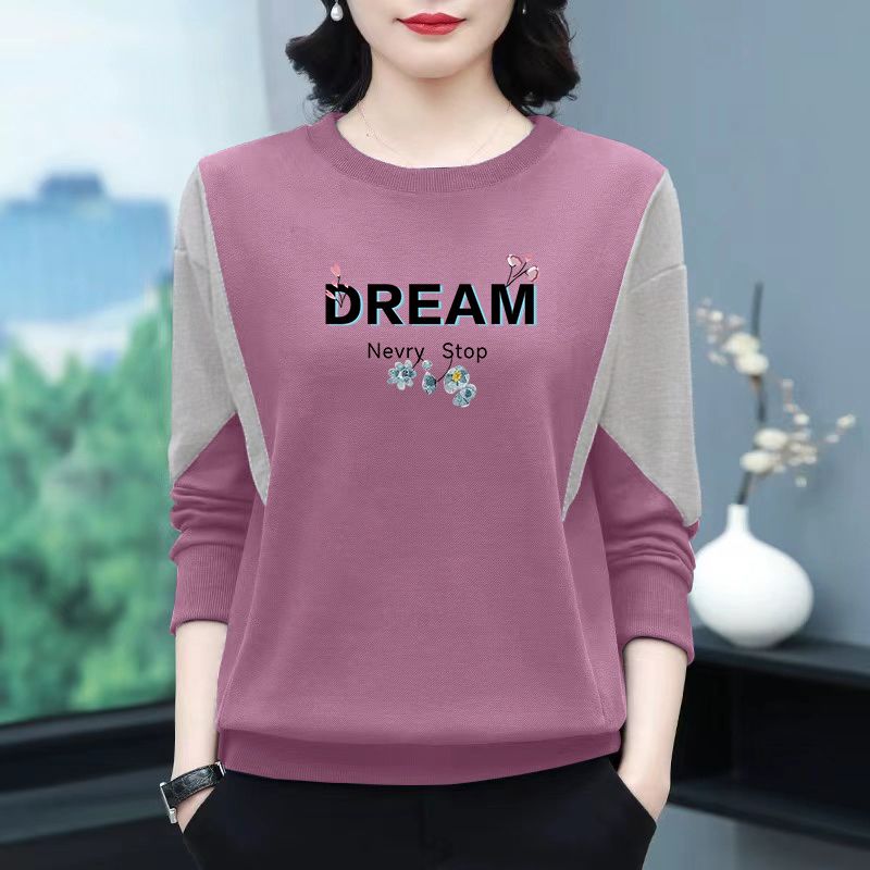 中年妈妈薄款大码卫衣女