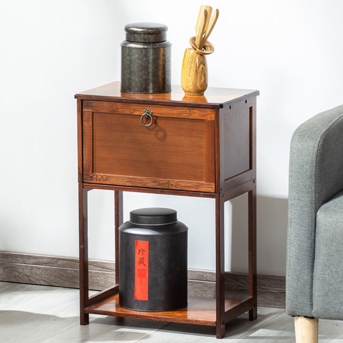 茶架子置物架实木茶叶收纳柜客厅小型茶具架茶室茶叶罐储物展示柜