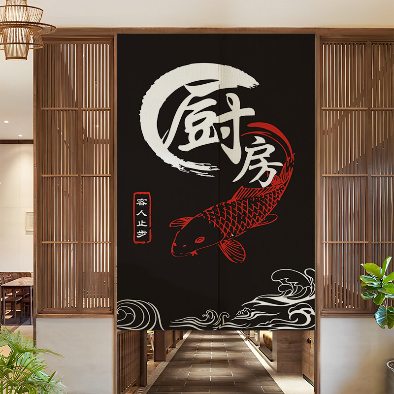 厨房门帘隔油烟遮挡帘卧室空调防冷气隔断帘餐饮后厨定制商用半帘