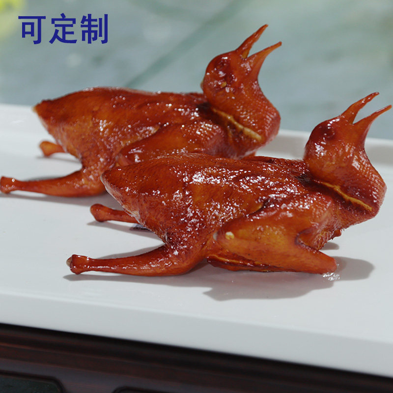 仿真腊鸽熏鸽烤乳鸽脆皮烤乳鸽模型 假鸽子食物模型摆件展示道具