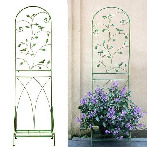 铁艺带底座爬藤架阳台落地欧式屏风架户外庭院铁线莲花幕园艺花架
