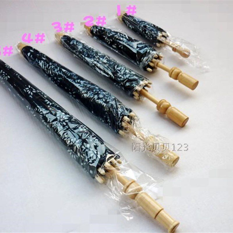 乌镇手工蓝d印花布伞长柄遮阳不防水儿童太阳伞全棉布艺装饰民族