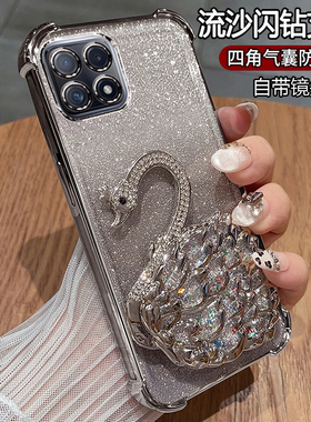 适用opporeno4se手机壳oppo保护硅胶套reno4es自带镜头膜气囊防摔PEAM00透明软壳opporeon女款带支架高级感