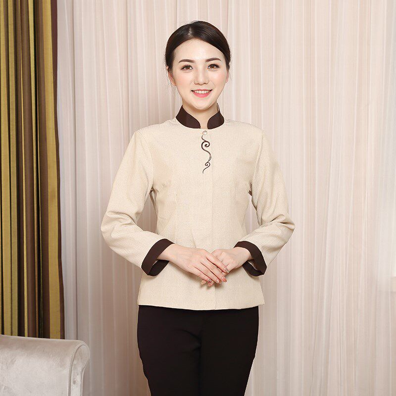 酒店工作服秋冬装女保洁服长袖宾馆客房扫楼层物业清洁工PA制服新
