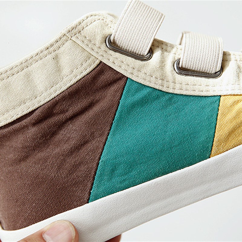 韩版高帮帆布鞋学院风女鞋夏季新款休闲鞋拼色百搭运动板鞋球鞋女