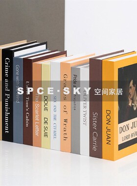 现代简约样板间书房仿真书假书售楼处装饰书拍摄道具模型桌面摆件