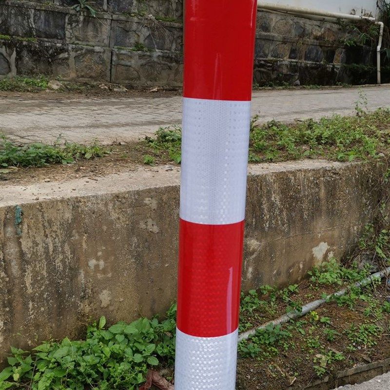 晶格黑黄红白横直纹交通反光膜公路限高架防撞柱道口桩警示胶带贴