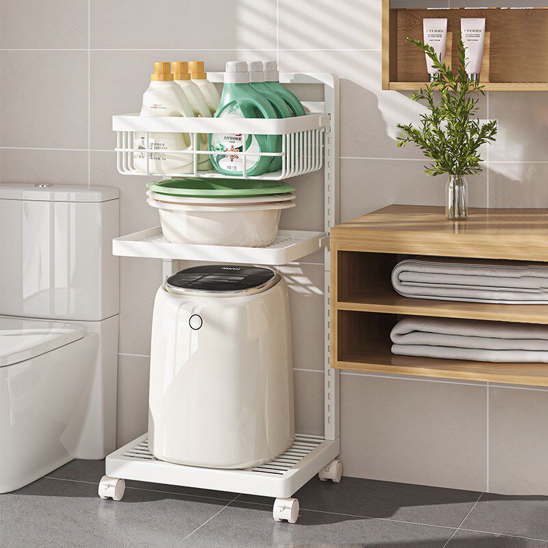 小型洗衣机置物架卫生间落地式迷你洗内衣裤架子浴室收纳架脸盆架