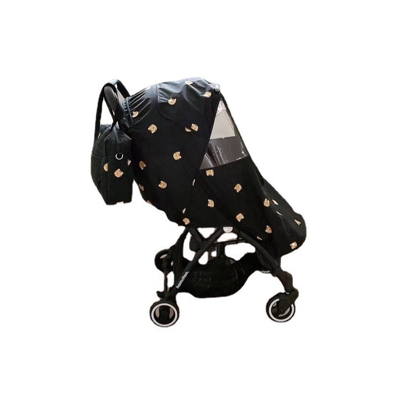 韩系婴儿车儿童手推车雨罩防护雨衣宝宝冬天外出防水挡风保暖罩