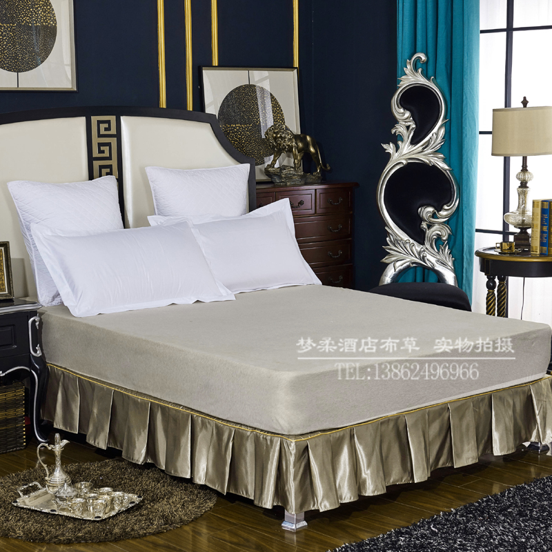 宾馆酒店床上用品床裙定制床裙罩带床面式床裙套单件多色可选